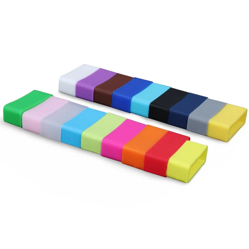 2 Pack Silicone Watch Strap Band Loop Hoop Retainer Buckle Holder Ring Keeper - Image 4 of 4