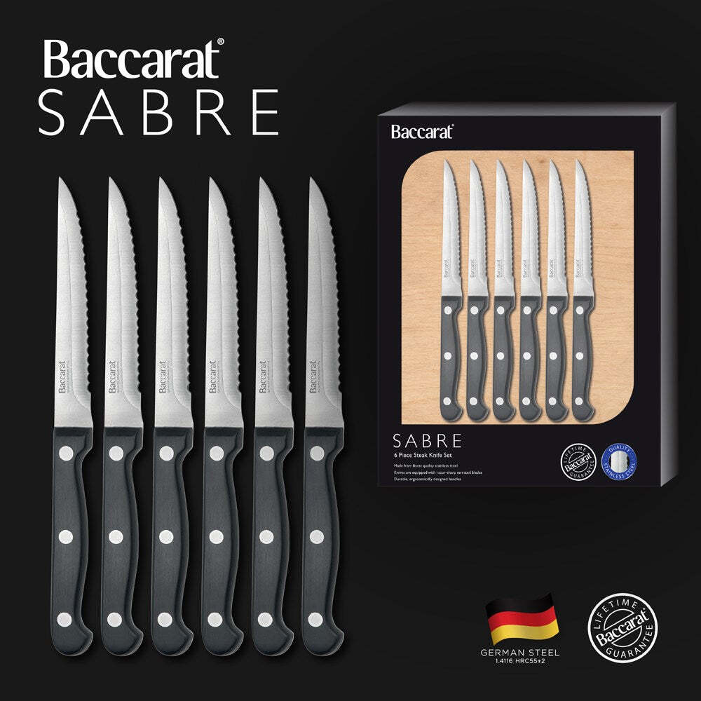 Baccarat Sabre Piece Steak Knife Set Australia
