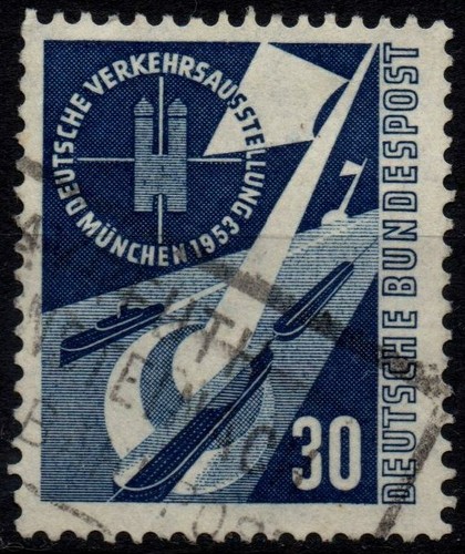 WEST GERMANY 1953 -56- Used 30 Pfg Munich Exhibition #DR4
