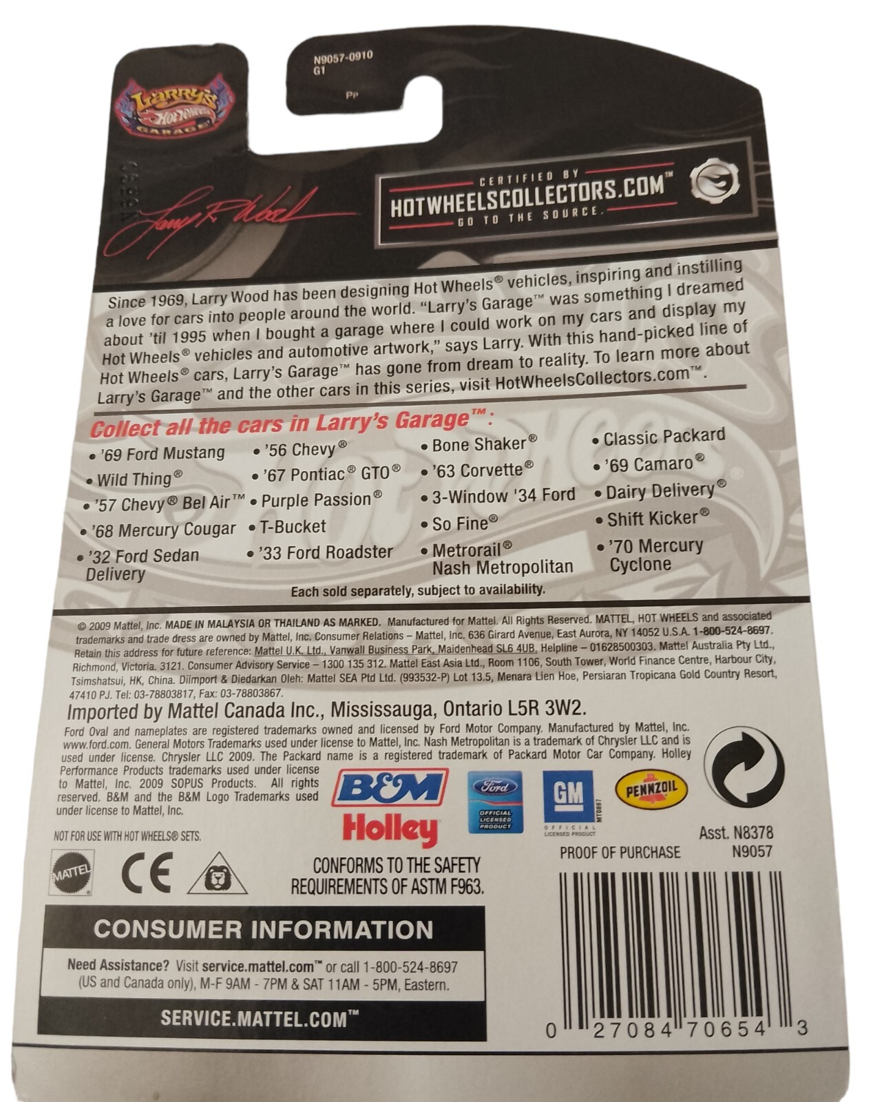 2009 Hot Wheels LARRY'S Garage '68 Mercury Cougar #13 w/ Real Rider Tires   Blue thumbnail 3