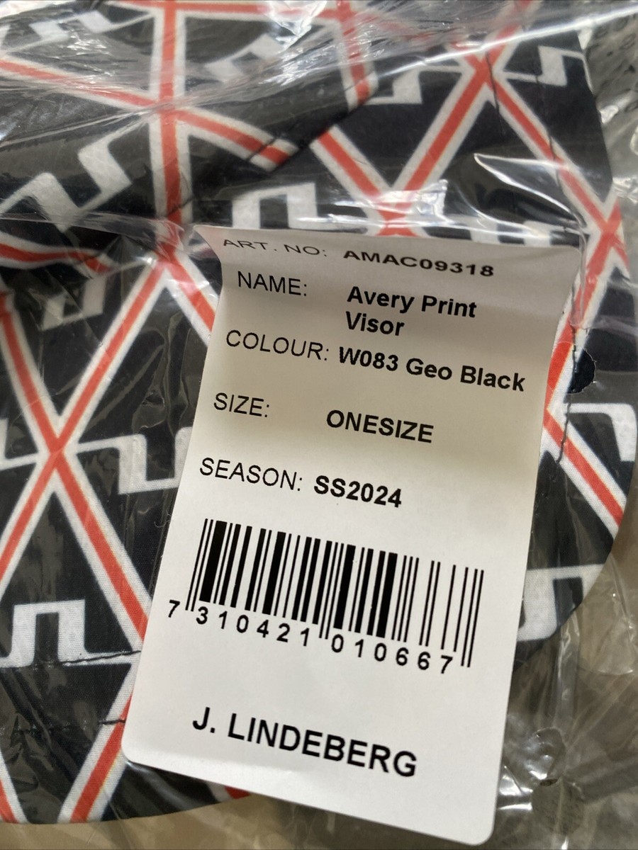 J.LINDEBERG｜EQUIPMENT (Avery Visor (AMAC09317-0000)) J. Lindeberg Avery Golf Visor Adjustable One Size Black NEW