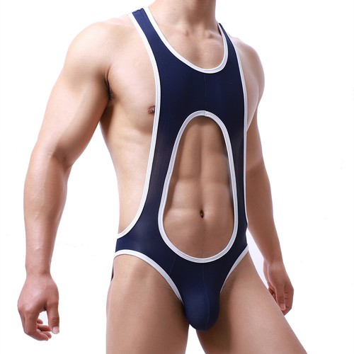 Herren Body Turnanzug Jockstrap Reizwäsche Wrestling Overall Dessous - Bild 11 von 23