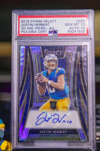 2019 Select Chargers Justin Herbert XRC Auto (46/49) PSA 10
