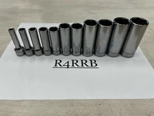 Snap-on Tools USA NEW 11pc 3/8" Drive SAE 6 Point Deep Chrome Socket Set 211SFSY