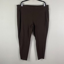 Susan Graver Weekend Premium Stretch Ankle Leggings Size 2X Brown