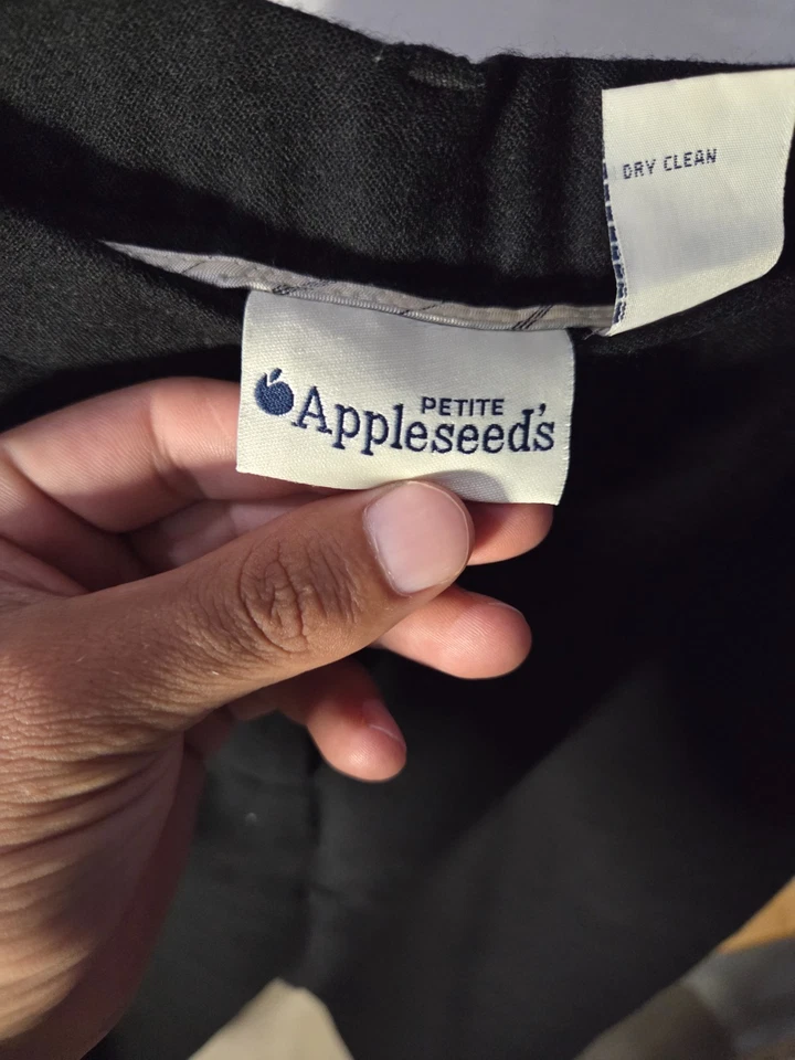 Pantalones de vestir para mujer Appleseed's Petite negros 100 % lana ropa de trabajo de oficina talla 16P Foto 3 de 4