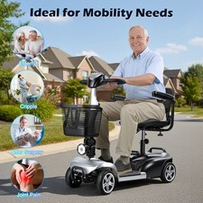 4 Wheels Mobility Scooter for Adults Seniors, Lightweight Foldable 5 MPH Speed