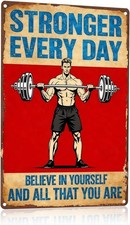 Funny Gym Tin Metal Signs Home D cor 8x12 Gym,Cool Fitness Motivational Wall Art