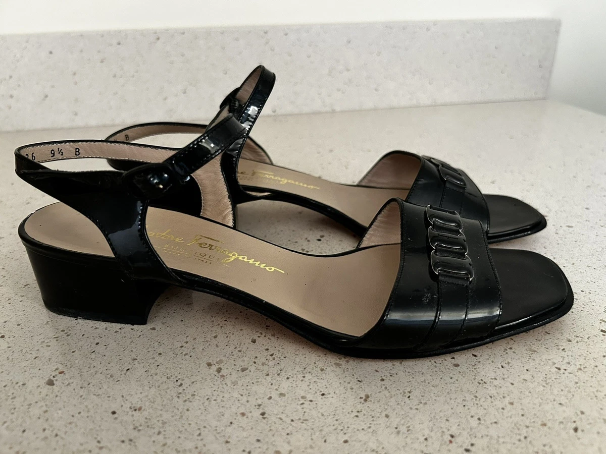 Salvatore Ferragamo Leather Upper Block Heel Sandals for Women for
