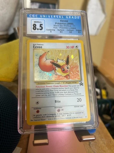 2000 Pokemon Black Star Promos Eevee Pokemon League 11 CGC 8.5
