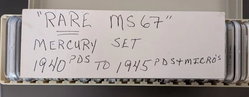 1940-1945 Mercury Dime 10C PDS NGC MS67 SHORT SET PLUS MICRO S 45 AND 1940 PDS