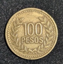 1994 Colombia 100  Pesos Circulated KM# 285.1