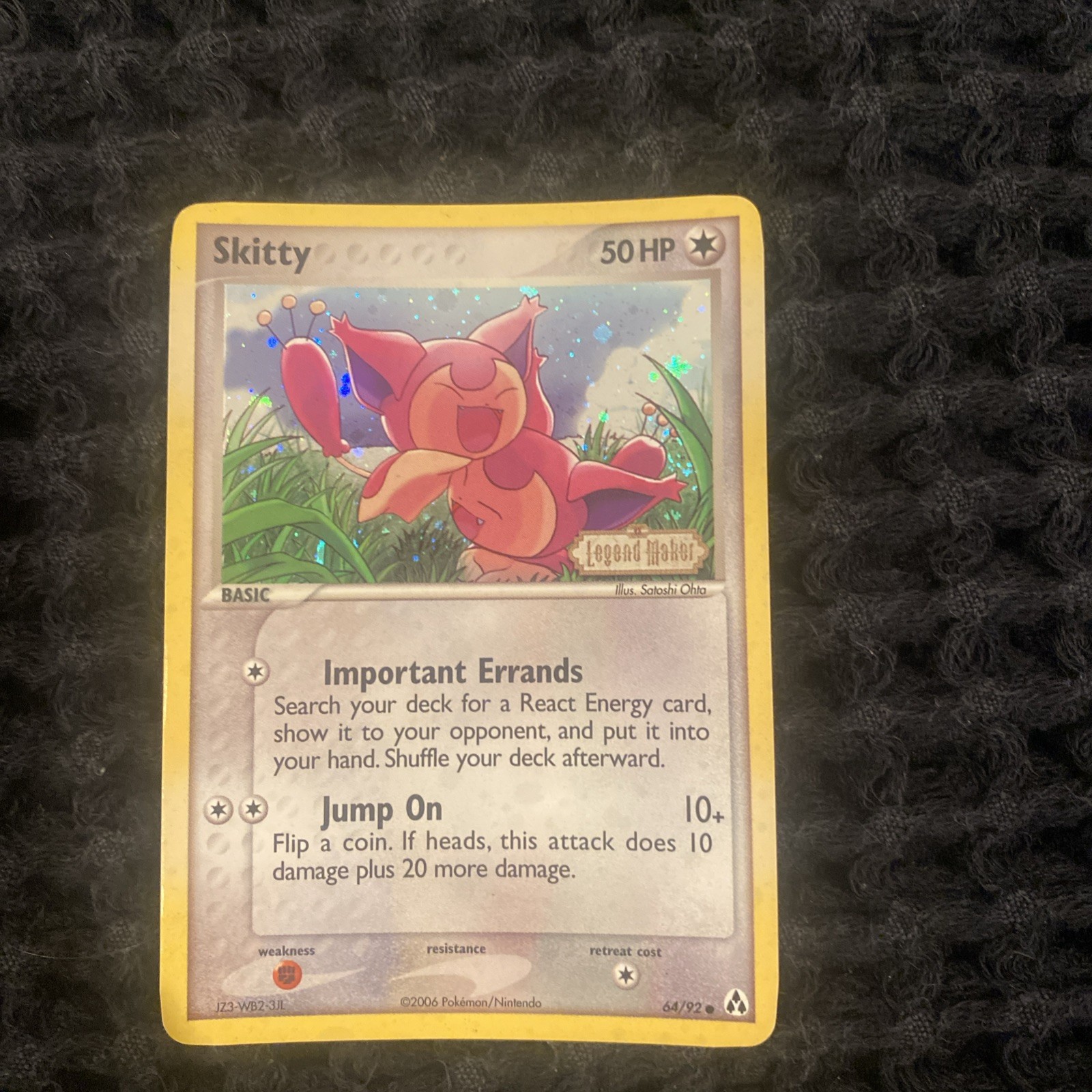 Skitty Legend Maker 64/92 Pokemon Card Reverse Holo Stamped WITH SWIRL MP