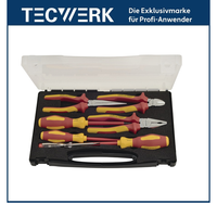 Tecwerk Zangen / Werkzeugsatz 7Tlg Vde Isoliert Bis 1000 V Kunststoffkoffer Neu