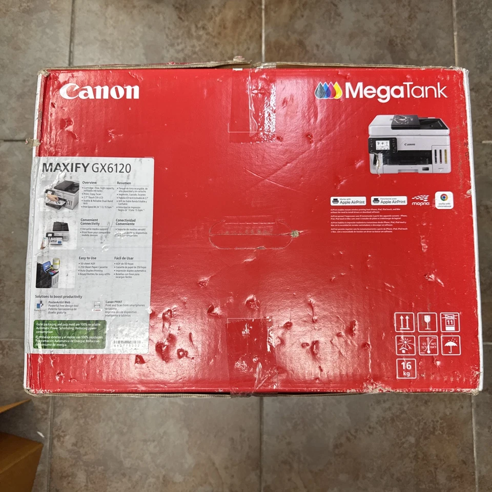 Canon MegaTank GX6120 Wireless All-in-One Printer - Print/Scan/Copy w/ 2-Yr Ink - Image 2 of 4