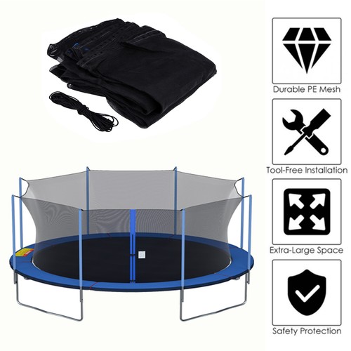 Fits 12 13 14 15FT Trampoline Replacement Mat & Safety Net 4/6/8 Poles Enclosure - Picture 4 of 22