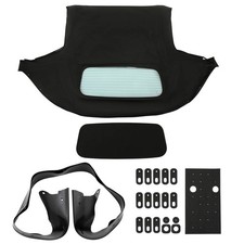 Convertible Soft Top W Glass Window Rain Rail Fit 1990 1991-2005 Mazda Miata