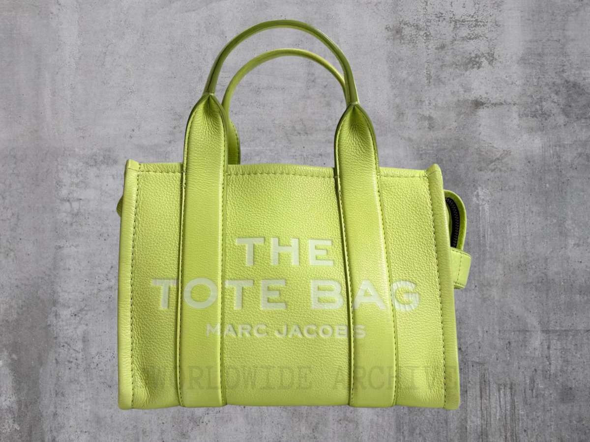 Shadow Lime Marc Jacobs SMALL The Leather Tote Bag RARE Crossbody