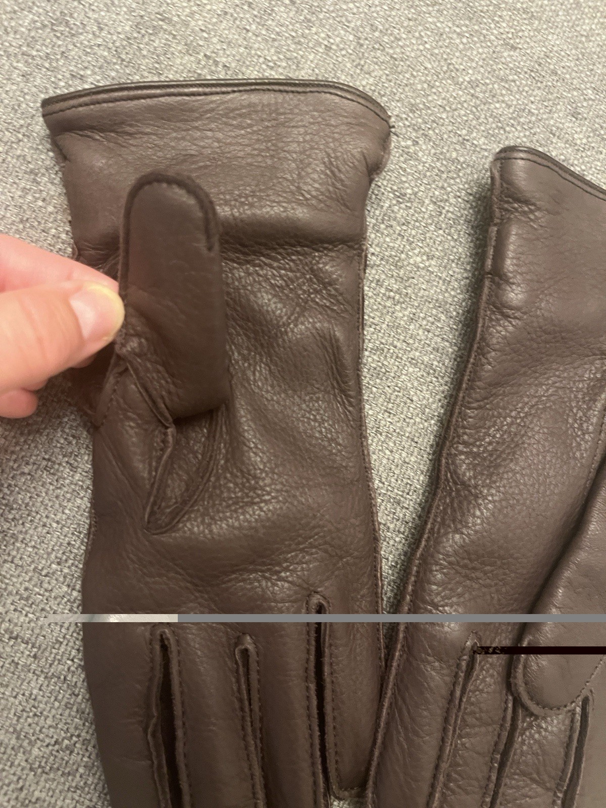 Burberry Brown Deerskin Cashmere Lined Women's Gloves Size 7½ Wrist thumbnail 5