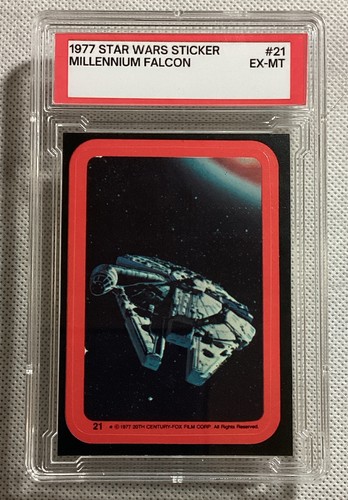 1977 Topps Star Wars Stickers #21 The Millennium Falcon speeds through space! — PSA 6