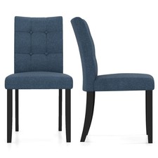 2PCS Tufted Dining Chairs Upholstered Kitchen Armless Side Chairs w/Padded Seat