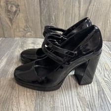 Steve Madden Black Patent Mary Jane Chunky Platform Heel Goth 90  s Women  s 9