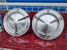 1960 Pontiac Bonneville 14 Tri-bar Hubcaps 2 Factory Oem Spinner Wheel Covers 1960 Pontiac Bonneville 14 Tri-bar Hubcaps 2 Factory Oem Spinner Wheel Covers