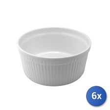 6X Ramequin En Porcelaine Blanche 11X4,5 Cm, Marque H&H