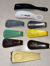 Vintage Shoe Horns Metal Plastic Hush Puppies Sears Marriott Florsheim