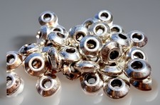 Silver Plated Disc Spacer Beads 4x1mm