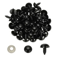 14 Mm Sicherheitsaugen, 100Er-Set, Kunststoff-Bastelaugen Mit Unterlegscheiben