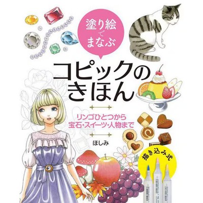 Copic Coloring Book Learn Basics Flowers Jewelry Sweets from Japan