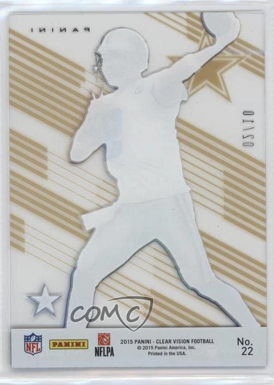 2015 Panini Clear Vision Gold /10 Tony Romo #22 - Image 2 of 2