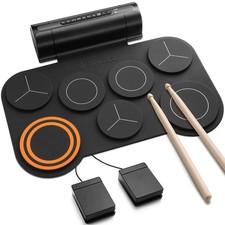 Donner Electronic Drum Set, 7 Pads Electric Pad Roll Up DED-20, DED-20