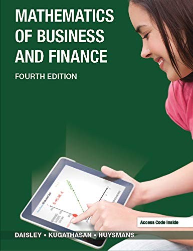 Mathematics of Business and Finance Fourth Edition - hardcover Larry Daisley...