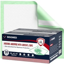 Extra Large Bed Pads with Adhesive Strips 40'' X 36'' Disposable Underpads fo...