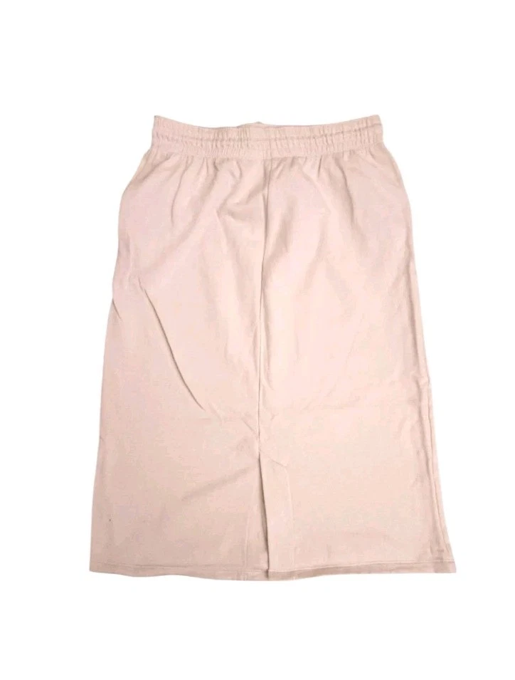 H&M Women Skirt Size L Streetwear Fleece Midi Length Beige Pull On Drawstring  - Image 2 of 4
