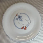 Vintage Arcopal Country Goose Milk Glass Dinner Plate