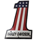 Vintage Harley Davidson Motorcycles Sign - Large USA American Flag Gas Pump Sign