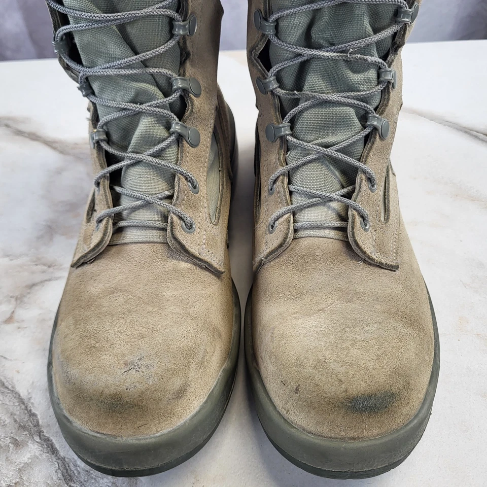 Belleville 600 ST Steel Toe Combat Boots Vibram Sole Olive/Tan Size 9 R USA - Image 4 of 4