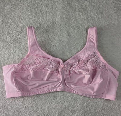 Glamorise BH Damen 48B rosa meliert Vollfigur Spitze ohne Bügel Komfort BH