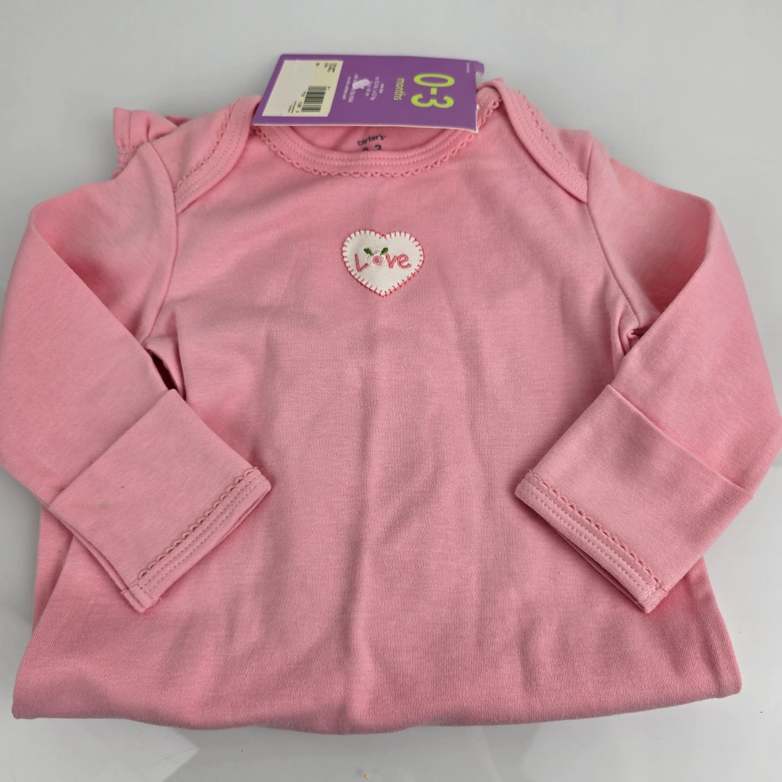 Baby Girl Clothes New Carter's Classic Vintage 0-3 Month Pink LOVE Sleep Gown