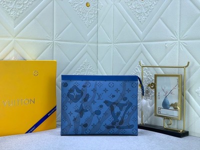 Louis Vuittonn Mint Clouds Monogram Wallet Pochette Voyage Box
