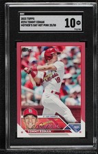 2023 Topps Series 1 Mother's Day Hot Pink 25/50 Tommy Edman #294 SGC 10 GEM 06bg