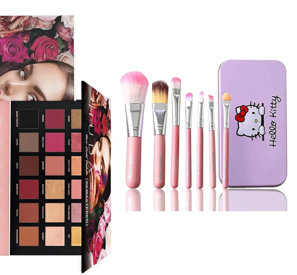 HUDACRUSH BEAUTY Combo set with Face Makeup Brush Set (7pcs brushes in 1 kit)
