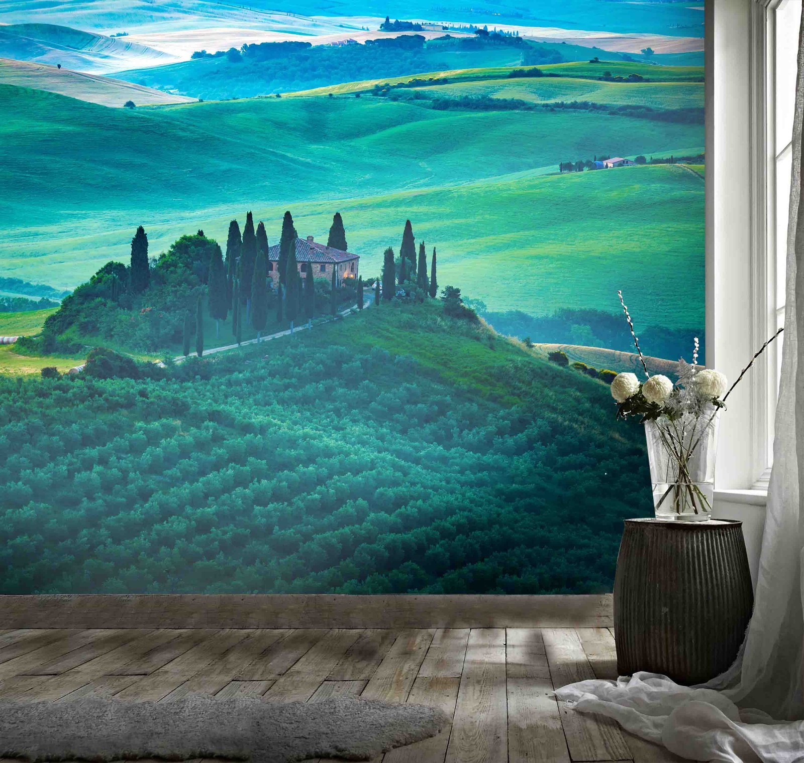 3D Mountain Field House Landscape Wall Murals Wallpaper Murals Wall Sticker