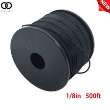 1/8 Inch Black Polyester Cord - 500 Foot Spool Industrial Solid Nylon Braid Rope