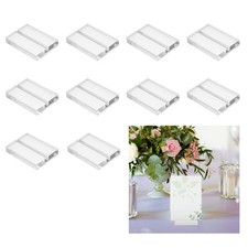 10 Pcs Acrylic Place Card Holders 2.8 Inch Clear Card Holder Stand, 70 x 50 mm