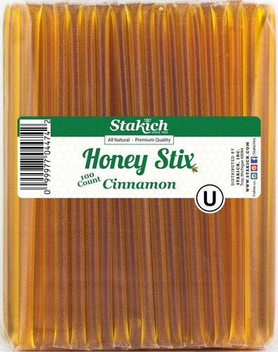 Cinnamon Honey Stix - Natural Kosher Honey Sticks Bulk - Cinnamon 100 Count