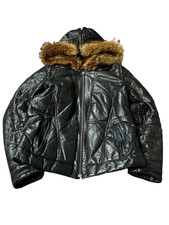 90s-2000s JAPANESE ISSEY MIYAKE STYLE RARE LUXURY FUR/LEATHER BOMBER JACKET